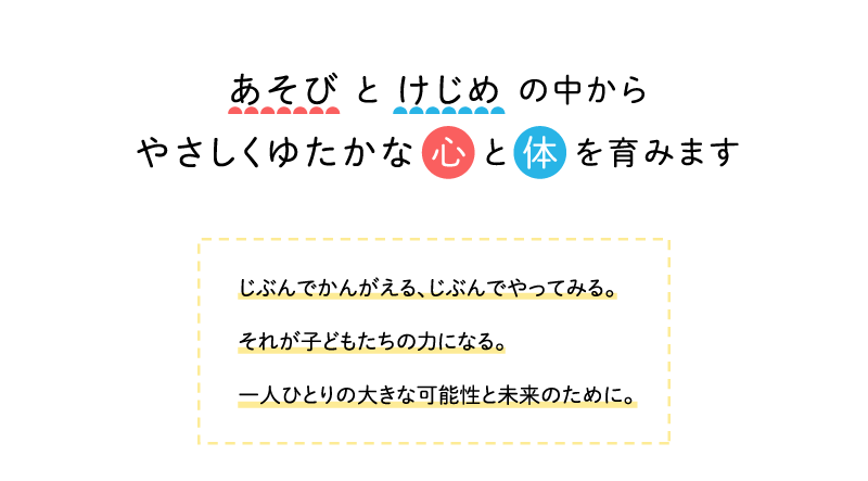 あそびとけじめの中からやさしくゆたかな心と体を育みます